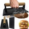 ŻELIWNA PRASKA 20x10cm DO GRILLOWANIA BURGERÓW STEKÓW MIĘSA HAGE